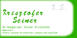 krisztofer seiner business card